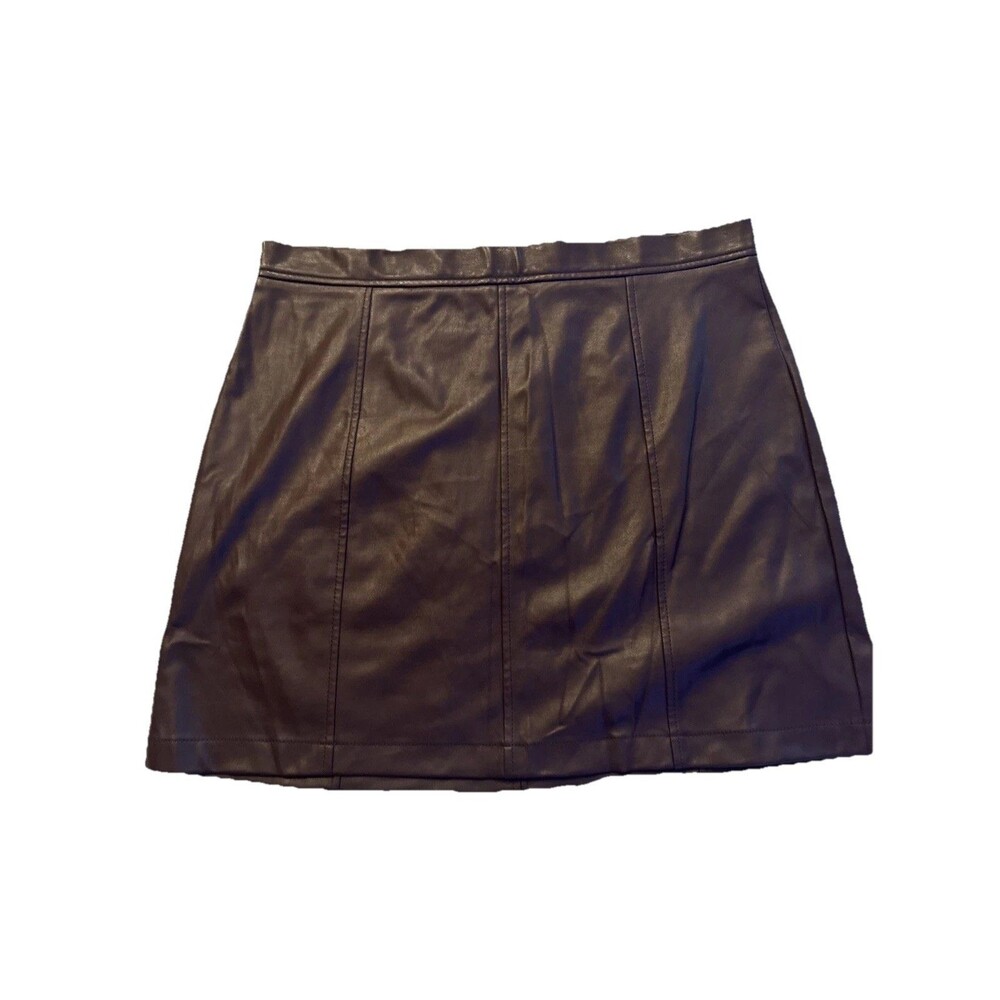 Banana Republic Sz 16 Faux Leather Purple Skirt